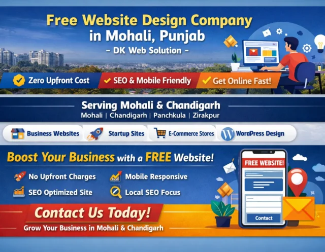 Free Website Design Company in Mohali, Punjab - DK Web Solution