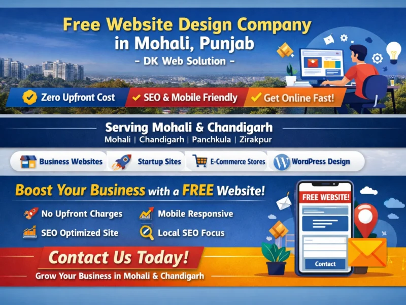 Free Website Design Company in Mohali, Punjab - DK Web Solution